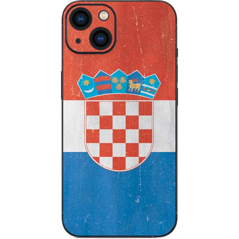 Croatia Flag Distressed iPhone 14 Plus Skin